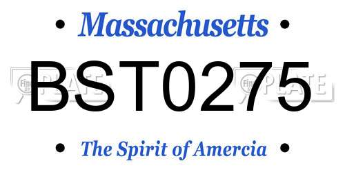BST0275 Massachusetts License Plate