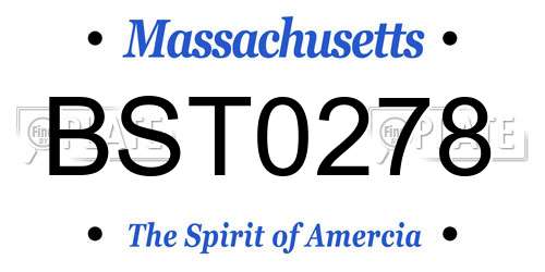 BST0278 Massachusetts License Plate