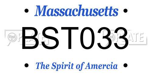 BST033 Massachusetts License Plate