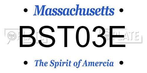 BST03E Massachusetts License Plate