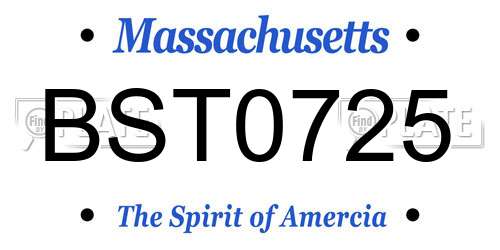 BST0725 Massachusetts License Plate