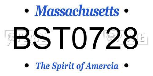 BST0728 Massachusetts License Plate