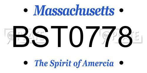 BST0778 Massachusetts License Plate