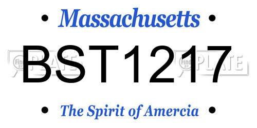 BST1217 Massachusetts License Plate