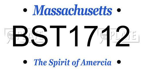 BST1712 Massachusetts License Plate