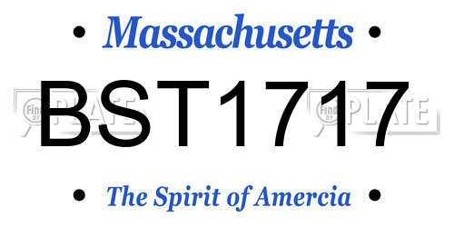 BST1717 Massachusetts License Plate