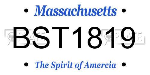 BST1819 Massachusetts License Plate