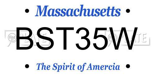 BST35W Massachusetts License Plate