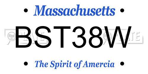 BST38W Massachusetts License Plate