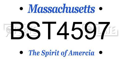 BST4597 Massachusetts License Plate