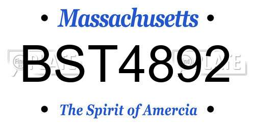 BST4892 Massachusetts License Plate