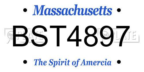 BST4897 Massachusetts License Plate