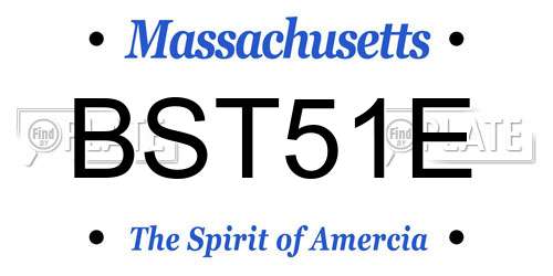 BST51E Massachusetts License Plate