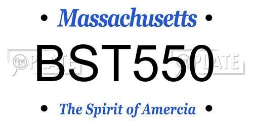 BST550 Massachusetts License Plate