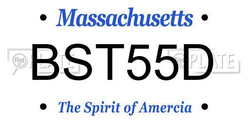 BST55D Massachusetts License Plate
