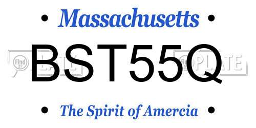 BST55Q Massachusetts License Plate