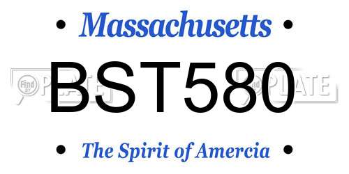 BST580 Massachusetts License Plate