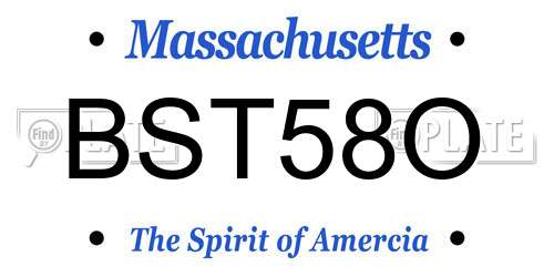 BST58O Massachusetts License Plate