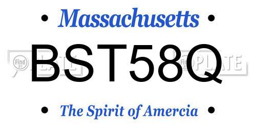BST58Q Massachusetts License Plate