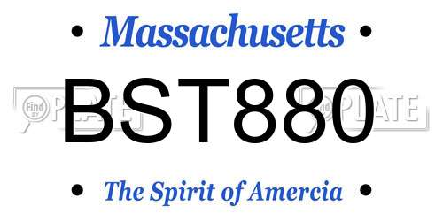 BST880 Massachusetts License Plate