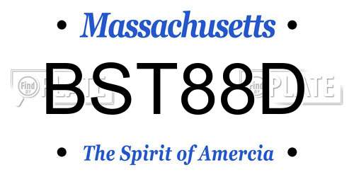 BST88D Massachusetts License Plate