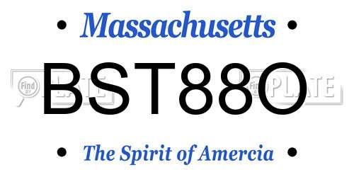 BST88O Massachusetts License Plate