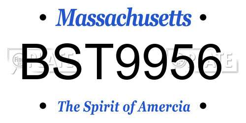 BST9956 Massachusetts License Plate