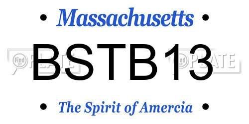BSTB13 Massachusetts License Plate