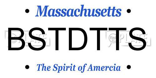 BSTDTTS Massachusetts License Plate