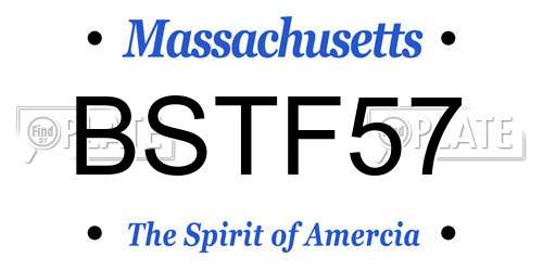 BSTF57 Massachusetts License Plate