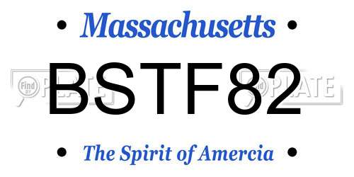 BSTF82 Massachusetts License Plate