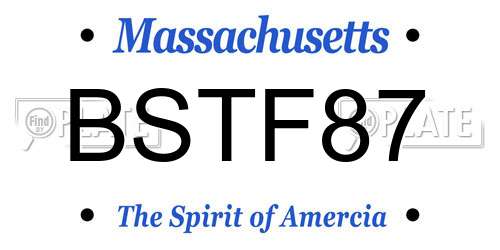 BSTF87 Massachusetts License Plate