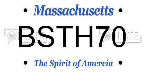 BSTH70 Massachusetts License Plate