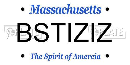 BSTIZIZ Massachusetts License Plate
