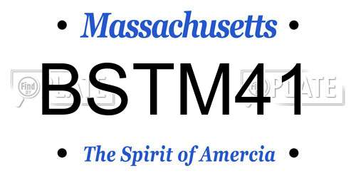BSTM41 Massachusetts License Plate
