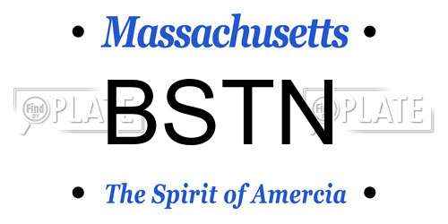 BSTN Massachusetts License Plate