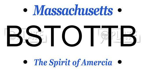 BSTOTTB Massachusetts License Plate