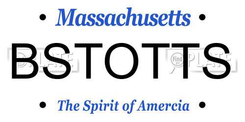 BSTOTTS Massachusetts License Plate