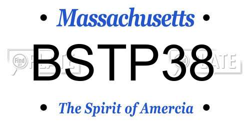 BSTP38 Massachusetts License Plate