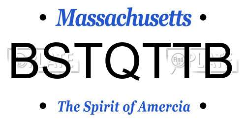 BSTQTTB Massachusetts License Plate