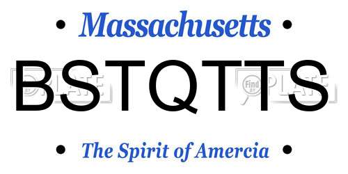 BSTQTTS Massachusetts License Plate