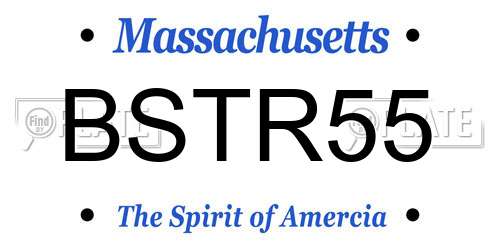 BSTR55 Massachusetts License Plate