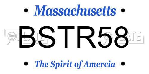 BSTR58 Massachusetts License Plate