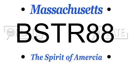 BSTR88 Massachusetts License Plate
