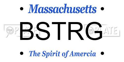 BSTRG Massachusetts License Plate