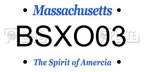 BSXO03 Massachusetts License Plate