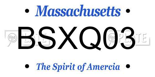 BSXQ03 Massachusetts License Plate