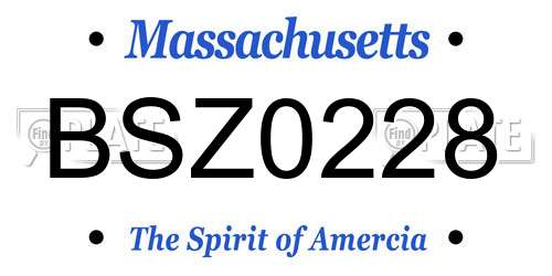 BSZ0228 Massachusetts License Plate