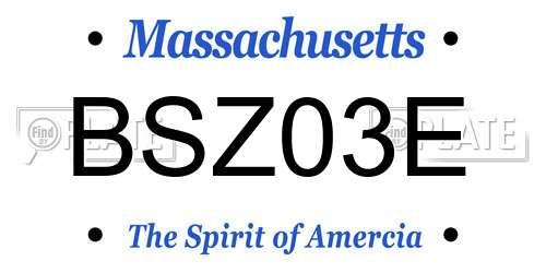 BSZ03E Massachusetts License Plate