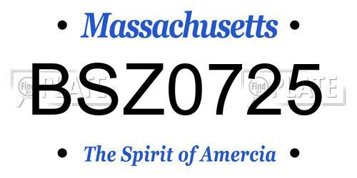 BSZ0725 Massachusetts License Plate